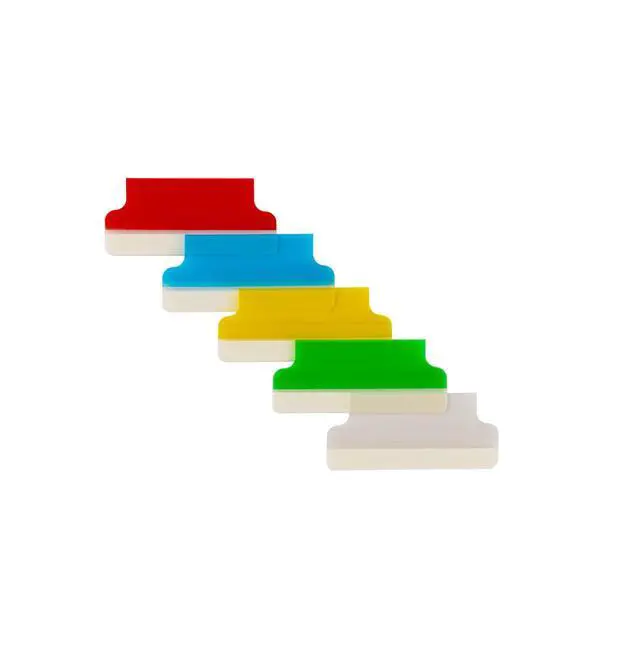 Alt view image 2 of 5 - Insertable Self-Adhesive Tabs with Printable Inserts, 1-1/2", Permanent Adhesive, Assorted (Blue, Clear, Green, Red and Yellow), Pack of 25 Index Tabs