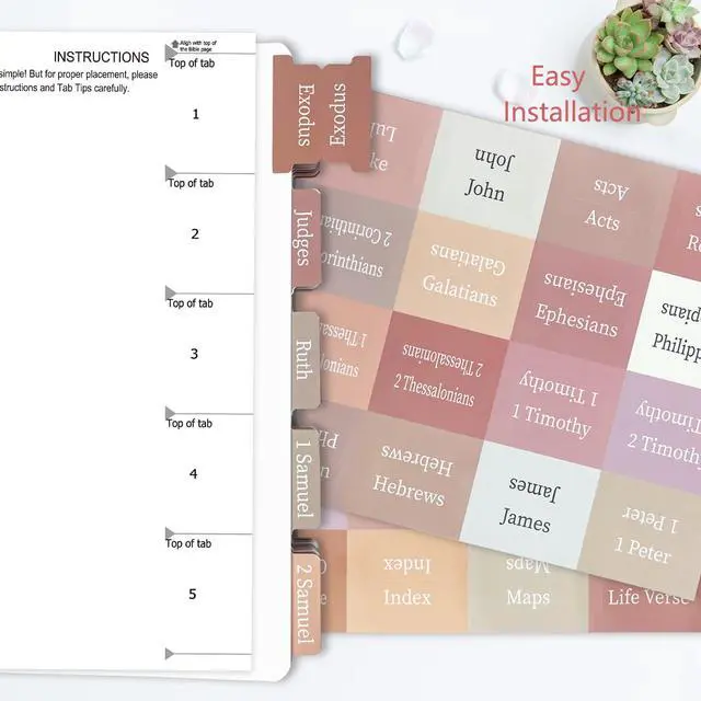 Alt view image 3 of 7 - Laminated Bible Tabs for Women/Men/Kids Catholic Bible Tabs Old and New Testament, 100 PCS Full Set, Waterproof & Durable, with 19 Blank Tabs-Light Brown