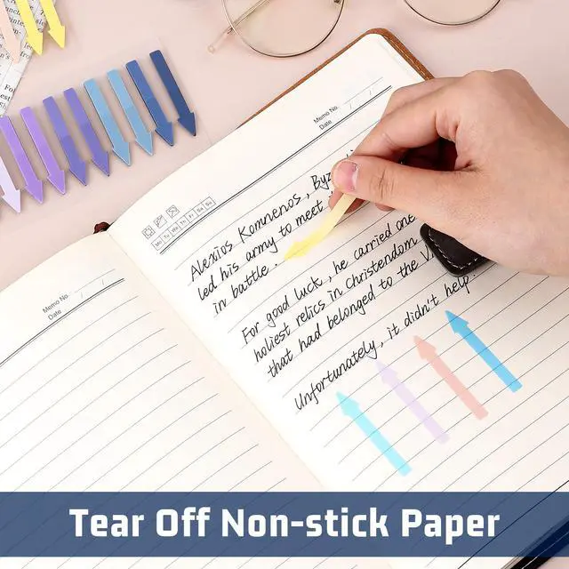 Alt view image 3 of 7 - Arrow Sticky Notes Colored Sticky Tabs Transparent Arrow Flags Page Markers Tabs Translucent Page Markers Index Tab for Office School Annotating Books Notebooks