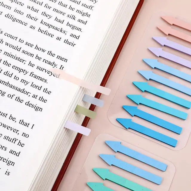 Alt view image 7 of 7 - Arrow Sticky Notes Colored Sticky Tabs Transparent Arrow Flags Page Markers Tabs Translucent Page Markers Index Tab for Office School Annotating Books Notebooks