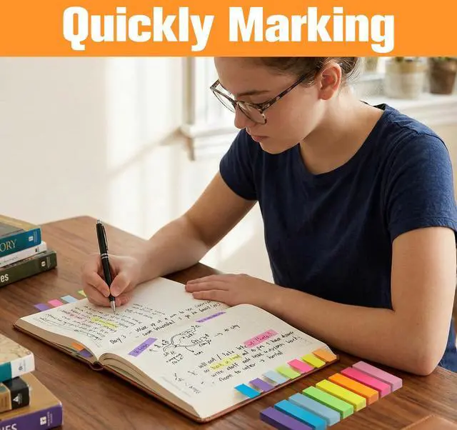 Alt view image 6 of 7 - 40 Pack Small Sticky Notes,100 Pads/Pack Sticky Tabs,4000 Sheets Index Tabs Repositionable,Mini Self-Stick Note Pads,8 Bright Colors Page Flags Mini Post for Office,School,Home,Meeting,Back to School