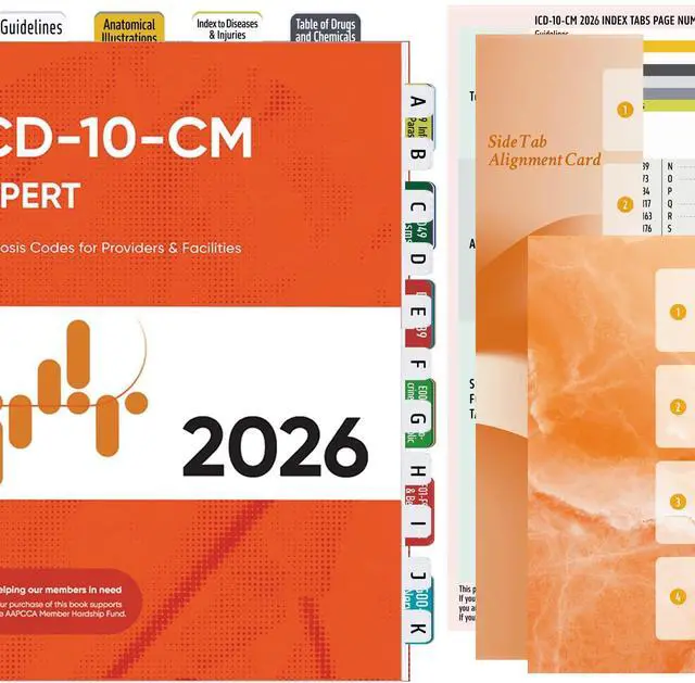 Main image of Index Tabs for ICD-10-CM 2026 Expert Codebook - Easy Navigation for Medical Coding Books