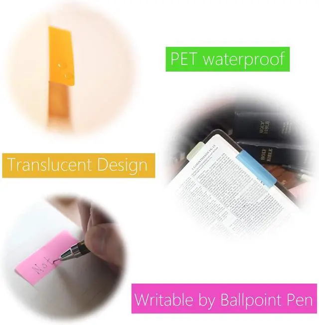 Alt view image 5 of 7 - Sticky Tabs 1 Inch, 720pcs Book Tabs, Colored Page Markers Self Adhesive, Repositionable Note Tabs for Documents, Books, Paper, Notebooks, Filing and Folders