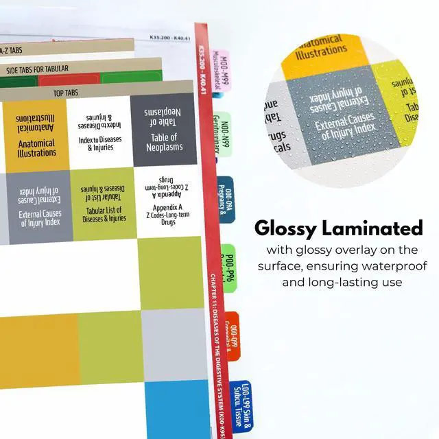 Alt view image 6 of 6 - Index Tabs for ICD-10-CM 2026 Expert Codebook - Easy Navigation for Medical Coding Books