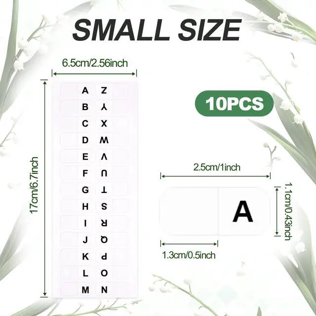 Alt view image 2 of 7 - White Letters Tabs Sticky Alphabet Tabs, 260 Pcs Self Adhesive Page Tabs Alphabetical Tabs Indexes for Books, Dictionary, Notes, File