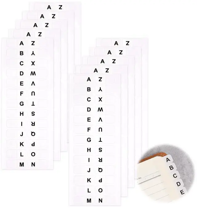 Main image of White Letters Tabs Sticky Alphabet Tabs, 260 Pcs Self Adhesive Page Tabs Alphabetical Tabs Indexes for Books, Dictionary, Notes, File