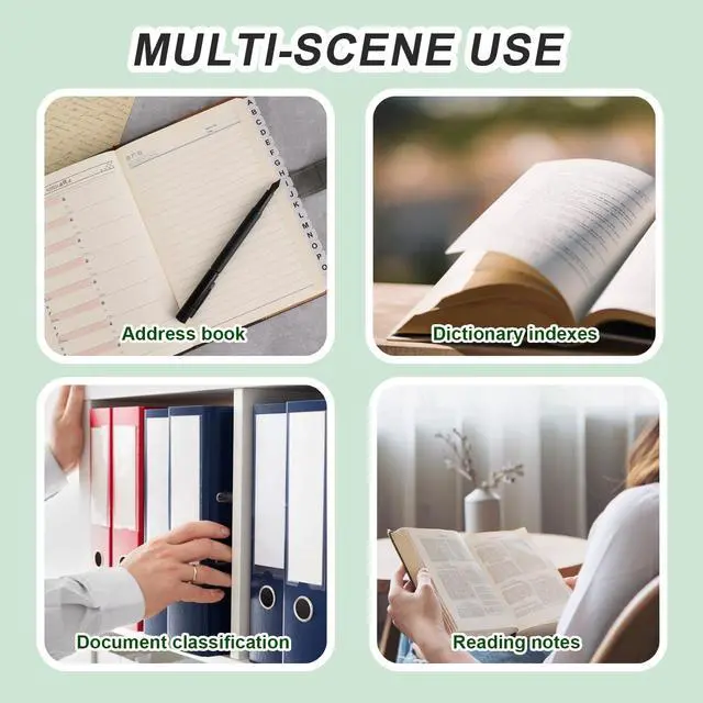 Alt view image 7 of 7 - White Letters Tabs Sticky Alphabet Tabs, 260 Pcs Self Adhesive Page Tabs Alphabetical Tabs Indexes for Books, Dictionary, Notes, File