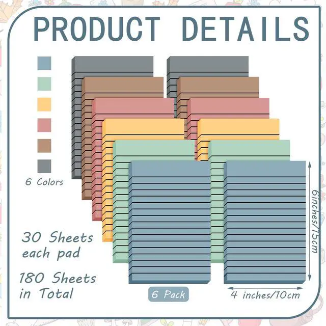 Alt view image 2 of 7 - Colored Transparent Sticky Notes Translucent Clear Lined Self Sticky Notes, Back to School Gift Bible Tab for Planners, School Supplies Office, 30 Sheets/Pack, 4 x 6''
