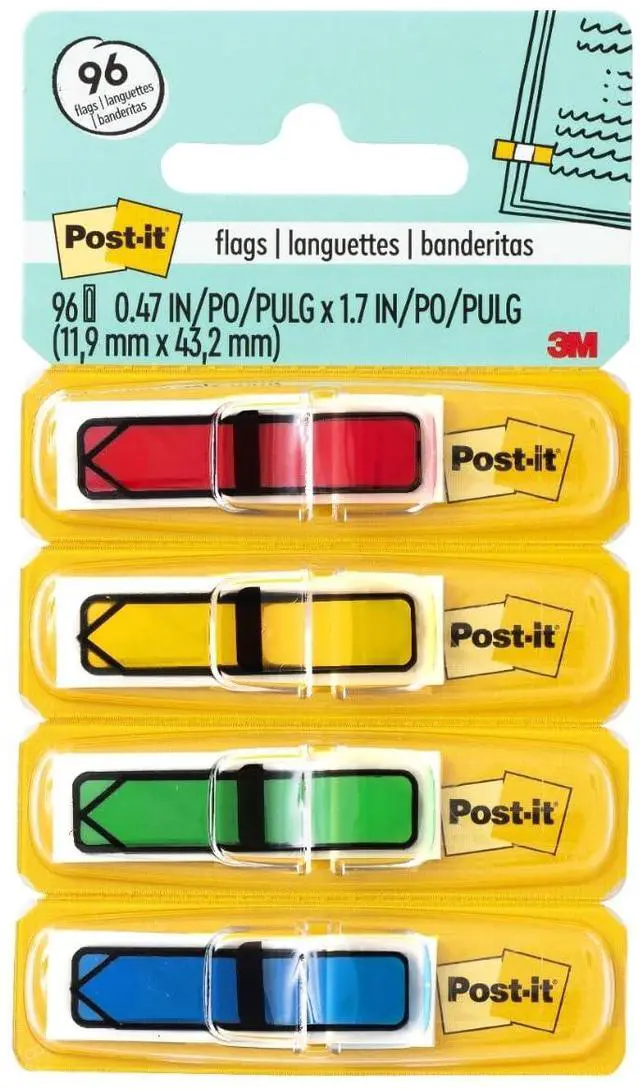 Main image of Arrow Flags, .47 x 1.7 in, Primary Colors, 4 Dispensers