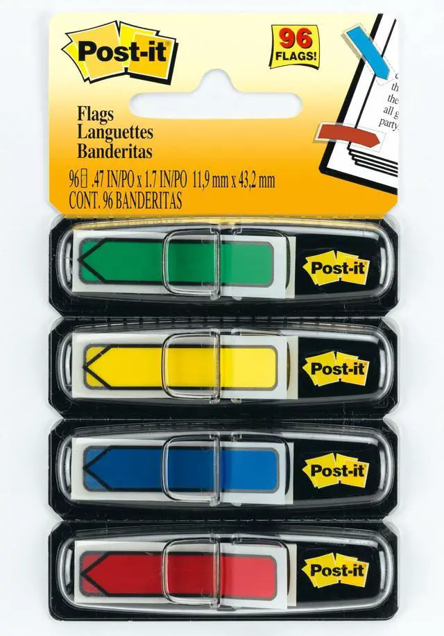 Alt view image 6 of 7 - Arrow Flags, .47 x 1.7 in, Primary Colors, 4 Dispensers