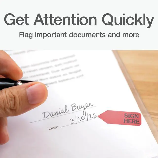 Alt view image 3 of 7 - Sign Here Printed Arrow Dispenser Flags, 120 Flags per Dispenser, 1-7/8 x 9/16 Inches, Red