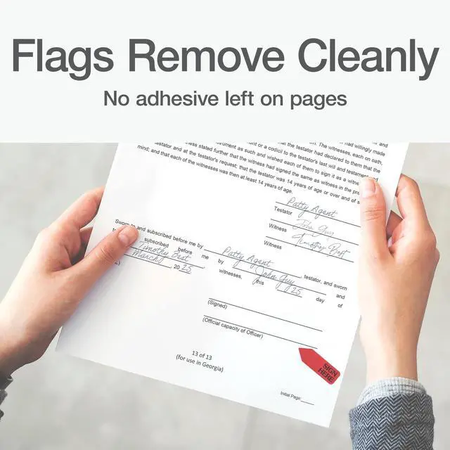Alt view image 4 of 7 - Sign Here Printed Arrow Dispenser Flags, 120 Flags per Dispenser, 1-7/8 x 9/16 Inches, Red