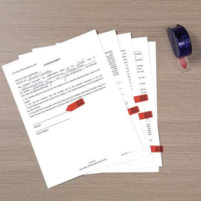 Alt view image 7 of 7 - Sign Here Printed Arrow Dispenser Flags, 120 Flags per Dispenser, 1-7/8 x 9/16 Inches, Red