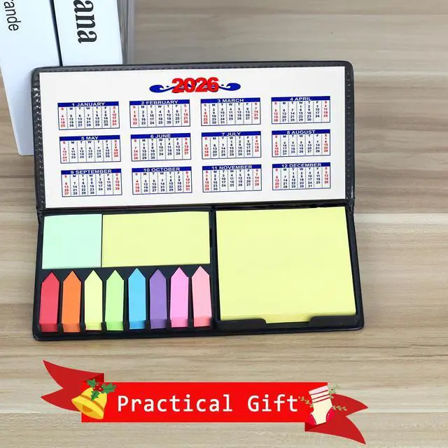Alt view image 7 of 7 - 2000 Pieces Sticky Note Set, Self Sticky Page Markers with PU Box, Colored Index Notepad Writable File Flags Tabs for Planner Notebook