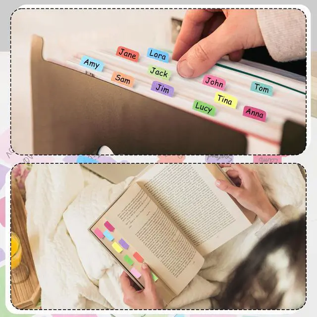 Alt view image 5 of 7 - Sheet Blank Index Tabs Stickers for Bible Calendar Recipe Book Textbook Notebook Documents Annotate Mark Pages Self Adhesive Planner Organization Labels Decals