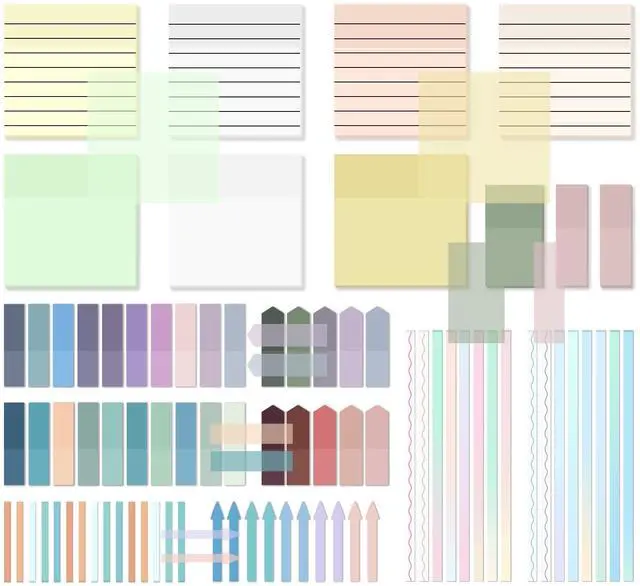 Main image of Sheets Transparent Sticky Notes, Clear Tabs Long Highlighter Strips Page Markers for Books, Writable Annotation Index Flags Tapes for School Office Supplies