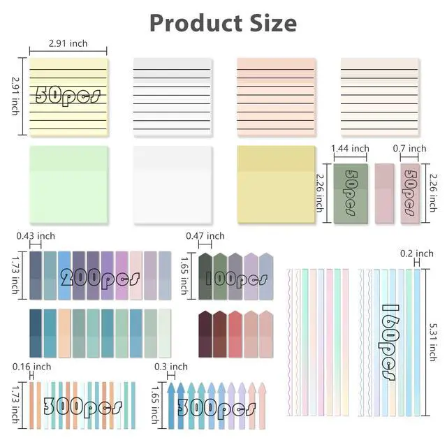 Alt view image 2 of 7 - Sheets Transparent Sticky Notes, Clear Tabs Long Highlighter Strips Page Markers for Books, Writable Annotation Index Flags Tapes for School Office Supplies