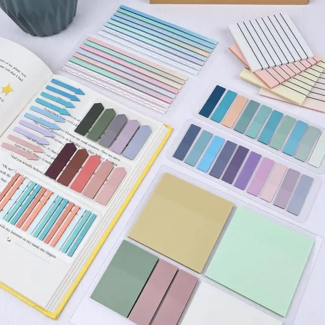 Alt view image 3 of 7 - Sheets Transparent Sticky Notes, Clear Tabs Long Highlighter Strips Page Markers for Books, Writable Annotation Index Flags Tapes for School Office Supplies