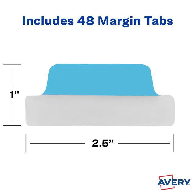 Alt view image 7 of 7 - Margin Ultra Tabs, 2.5" x 1", 2-Side Writable, Assorted Colors, 48 Repositionable Page Tabs