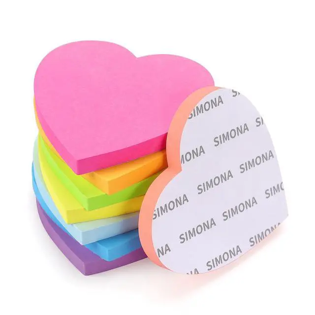 Alt view image 6 of 7 - Heart Shape Sticky Notes 3x3 in 8 Color Bright Colorful Sticky Pad