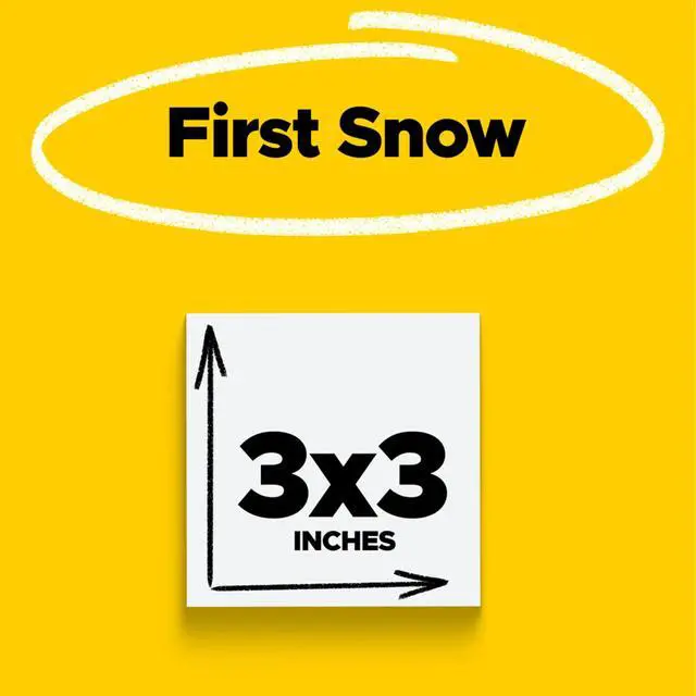 Alt view image 2 of 7 - Super Sticky Notes, 5 Sticky Note Pads, 3 x 3 in., School Supplies, Office Products, for Vertical Surfaces, Monitors, Walls and Windows, First Snow White