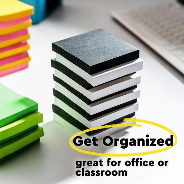 Alt view image 7 of 7 - Super Sticky Notes, 5 Sticky Note Pads, 3 x 3 in., School Supplies, Office Products, for Vertical Surfaces, Monitors, Walls and Windows, First Snow White