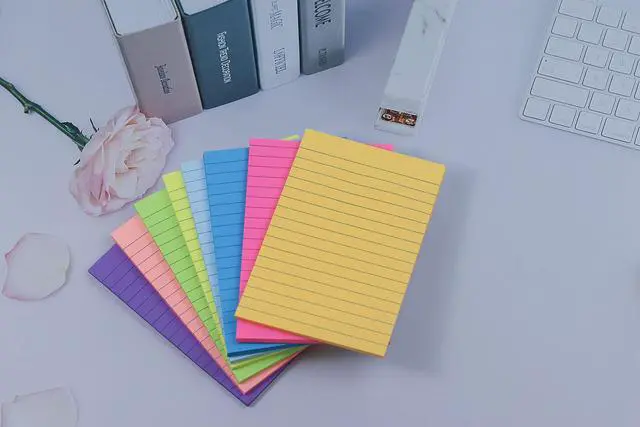 Alt view image 4 of 7 - Lined Sticky Notes 4x6 in, 8 Bright Colors, Self-Stick Note Pads, Super Sticky, 40 Sheets/Pad, for Office, Home & School