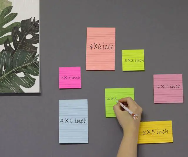 Alt view image 6 of 7 - Lined Sticky Notes 4x6 in, 8 Bright Colors, Self-Stick Note Pads, Super Sticky, 40 Sheets/Pad, for Office, Home & School