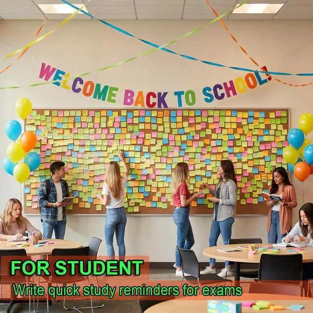 Alt view image 7 of 7 - Lined Sticky Notes 3x3 in,Bright Notepads with Lines