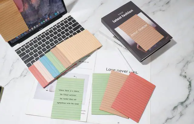 Alt view image 3 of 7 - Lined Sticky Notes 4x6 in Post, Vintage Colors Self Pad Its, Super Sticking Power Memo Pads Its, 40 Sheets/pad