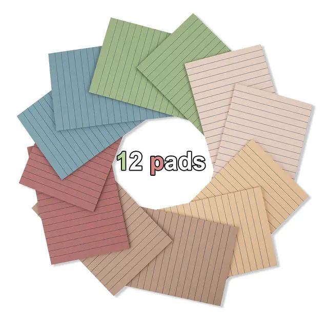Alt view image 2 of 6 - Lined Sticky Notes 4x6 in,Vintage Large Notepads with Lines