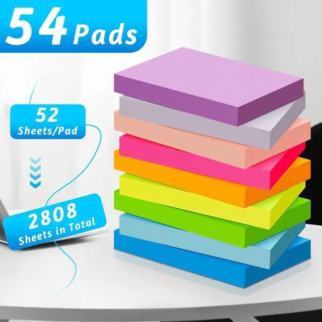 Alt view image 3 of 7 - Mini Sticky Notes 1.5x2 in, 9 Colors Bright Strong Adhesive Post, Suitable for School, Home, Office, Clean Removal