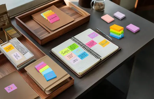 Alt view image 4 of 7 - Mini Sticky Notes 1.5x2 in, 9 Colors Bright Strong Adhesive Post, Suitable for School, Home, Office, Clean Removal