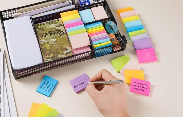 Alt view image 7 of 7 - Mini Sticky Notes 1.5x2 in, 9 Colors Bright Strong Adhesive Post, Suitable for School, Home, Office, Clean Removal