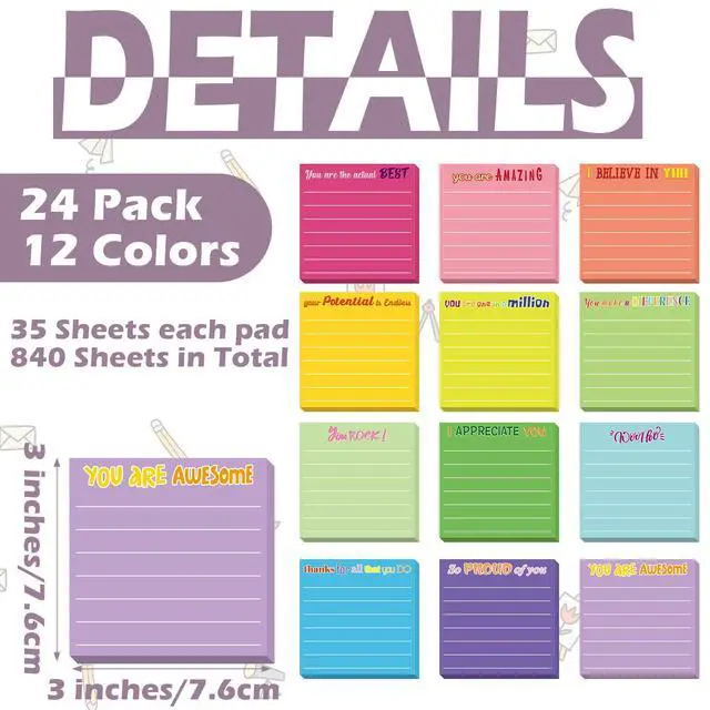 Alt view image 2 of 7 - Sticky Notes Gifts Bulk,Appreciation,Dark Color