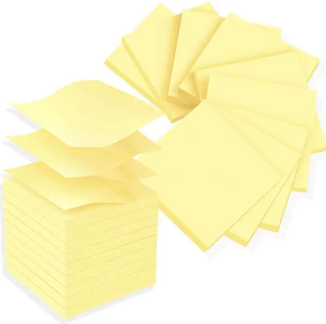 Main image of Pop Up Sticky Notes 3x3 Refills, Yellow Strong Adhesive Post, Suitable for Home, Office, School, Clean Removal