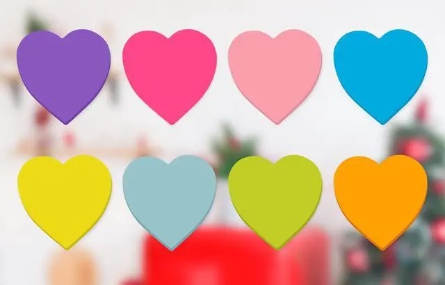 Alt view image 7 of 7 - Heart Sticky Notes 3x3 in, 8 Pads, Super Cute Bright Color Strong Adhesive Post, Clean Removal, 82 Sheets/pad