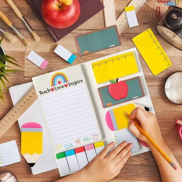 Alt view image 4 of 6 - Teaching is A Work of Heart Sticky Notes Set Back to School Supplies