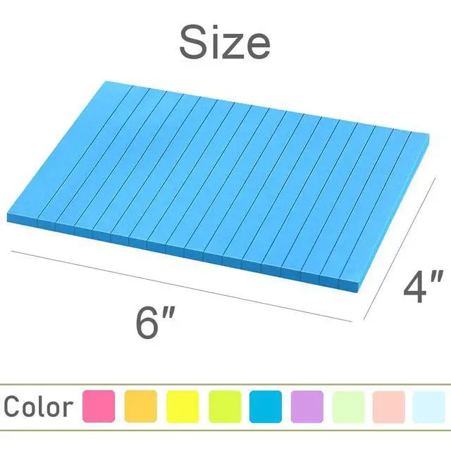 Alt view image 3 of 7 - Lined Sticky Notes 4x6 in,Bright Large Notepads with Lines