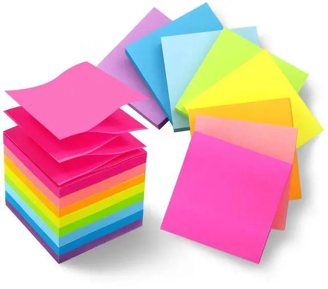 Main image of Pop Up Sticky Notes 3x3 Refills 8 Bright Colors, 640 Sheets