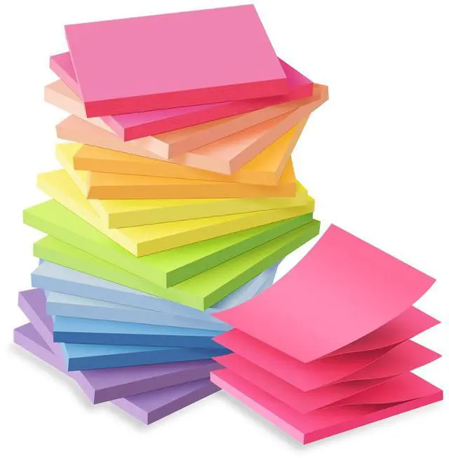 Main image of Pop Up Sticky Notes 3x3 in Accordion Stickies,Bright Colors