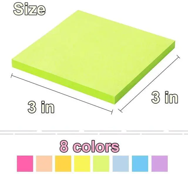 Alt view image 3 of 7 - Pop Up Sticky Notes 3x3 in Accordion Stickies,Bright Colors