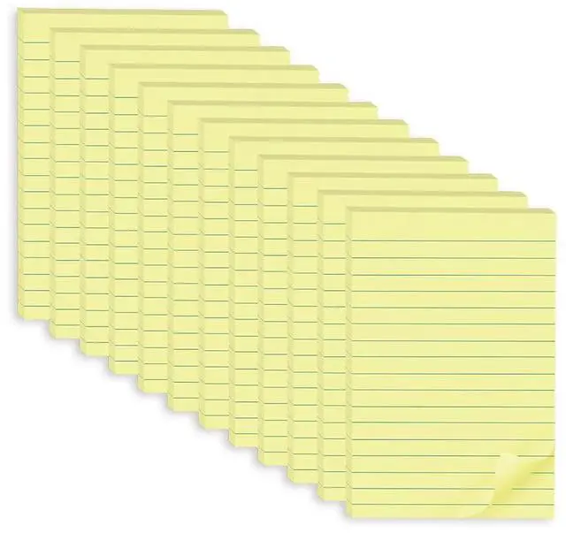 Main image of Lined Sticky Notes 4x6 in,Yellow Large Notepads with Lines