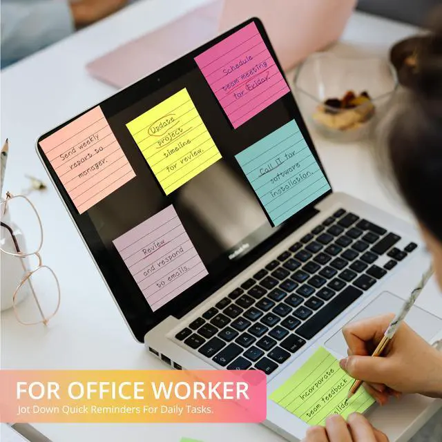 Alt view image 4 of 7 - Lined Sticky Notes, 36 Pads, 3 x 3 Inches, 50 Sheets/Pad, Bright