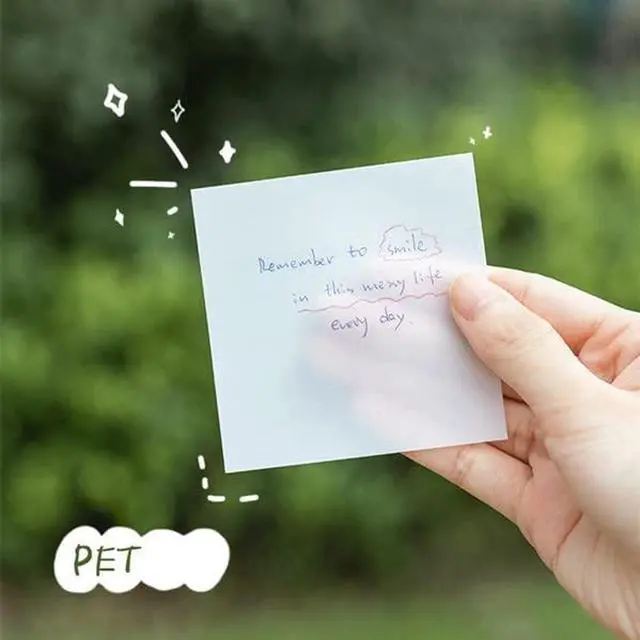 Alt view image 7 of 7 - 6Pack Transparent Sticky Notes, Clear, 3 x 3 Translucent, Waterproof See Through, 300 Sheets