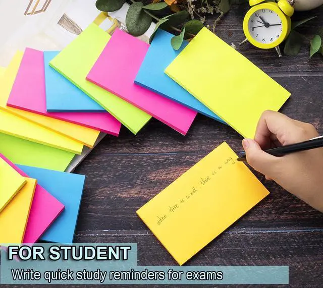 Alt view image 5 of 7 - Sticky Notes 3x5 in,Bright Notepads,Stickies,Memo