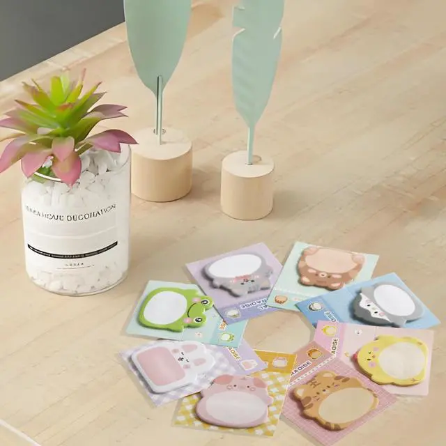 Alt view image 7 of 7 - 32 Pads Cute Sticky Notes, Animal Sticky Notes Self Adhesive Cartoon Notes Memo Pads Notes Page School Tab for School Office Supplies