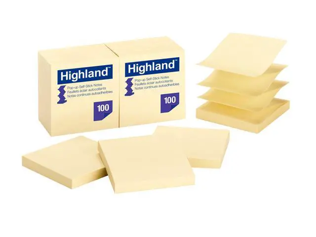 Alt view image 2 of 2 - Pop-up Notes, 3 in x 3 in, Yellow, 12 Pads/Pack