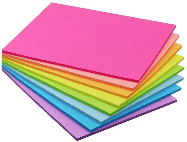 Main image of Sticky Notes 8x6 inch, 8 Pads, Bright Colors Self-Stick Pads, 280 Sheets