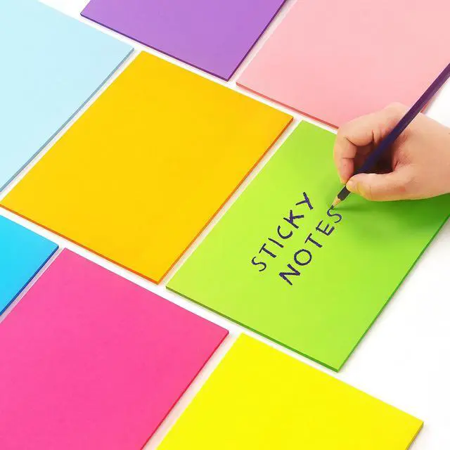 Alt view image 4 of 7 - Sticky Notes 8x6 inch, 8 Pads, Bright Colors Self-Stick Pads, 280 Sheets
